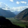 a valley between mountains